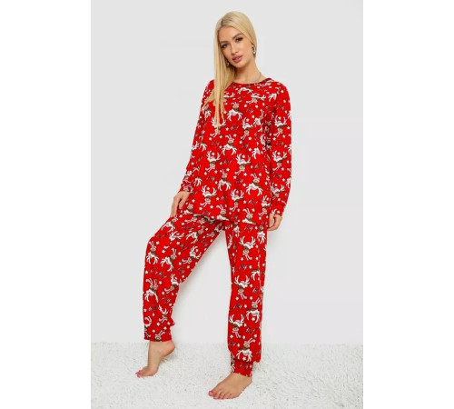 Піжама жіноча з принтом, колір червоний, 238R5658-1