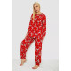 Піжама жіноча з принтом, колір червоний, 238R5658-1