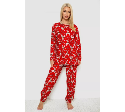 Піжама жіноча з принтом, колір червоний, 238R5658-1