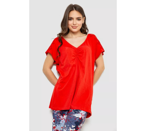 Жіноча піжама з принтом, колір червоний, 243R1602-006