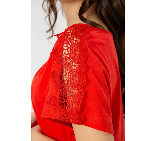 Жіноча піжама з принтом, колір червоний, 243R1602-006