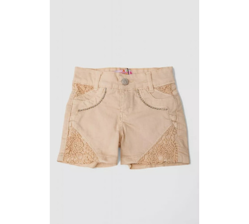 Джинсовые шорты для девочки, цвет бежевый, 247R10033