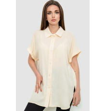 Сорочка жіноча однотонна на ґудзиках, колір світло-бежевий, 102R5230
