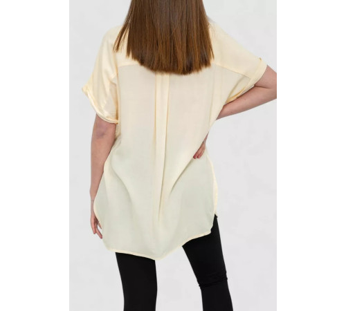 Рубашка женская однотонная на пуговицах, цвет светло-бежевый, 102R5230.