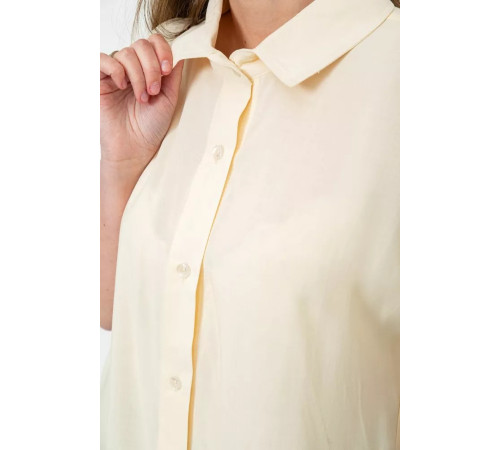 Рубашка женская однотонная на пуговицах, цвет светло-бежевый, 102R5230.