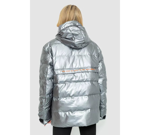 Пуховик женский еврозима, цвет серебристый, 131R0023-1.