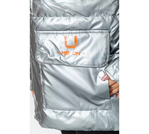 Пуховик женский еврозима, цвет серебристый, 131R0023-1.