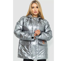 Пуховик женский еврозима, цвет серебристый, 131R0023-1.