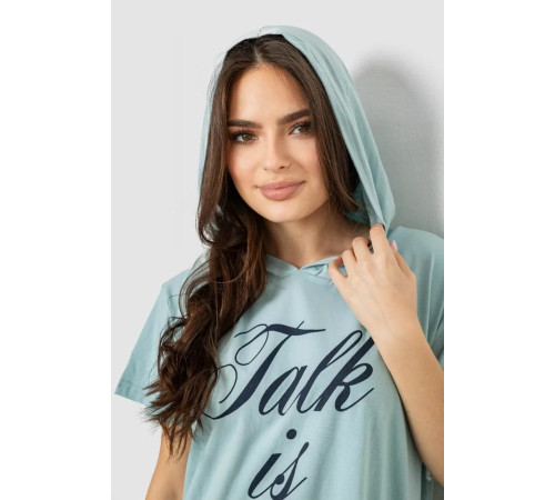 Піжама жіноча з принтом, колір блакитний, 243R1600-031