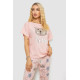 Піжама жіноча з принтом, колір рожевий, 243R15472
