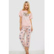 Піжама жіноча з принтом, колір рожевий, 243R15472