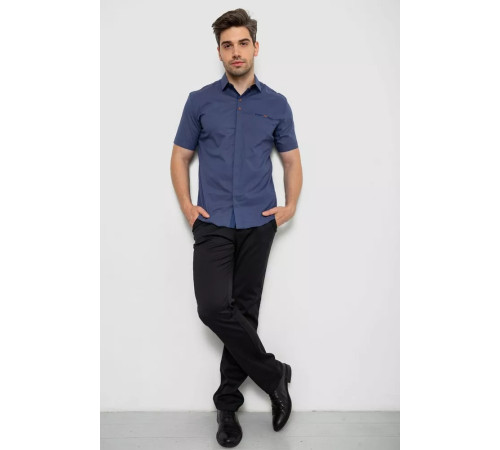 Рубашка мужская с принтом, цвет джинс, 214R7125