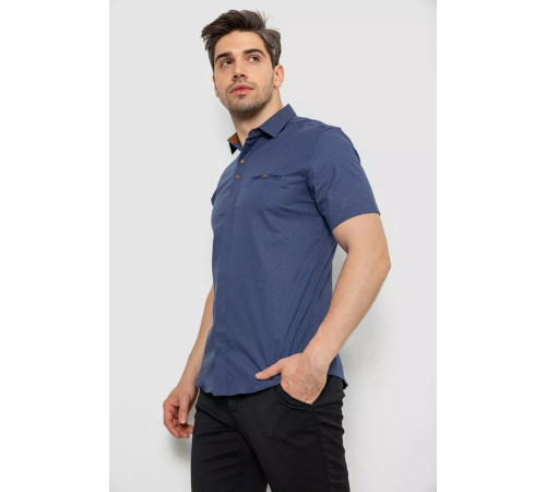 Рубашка мужская с принтом, цвет джинс, 214R7125