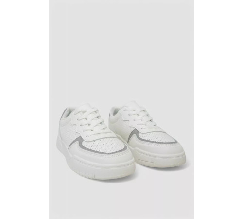 Кеди жіночі з перфорацією, колір біло-сірий, 248RAD60