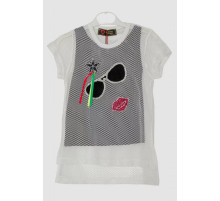 Костюм для девочек нарядный, цвет бело-черный, 247R286