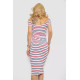 Платье в полоску, цвет бело-красный, 244R536-2.
