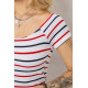 Платье в полоску, цвет бело-красный, 244R536-2.