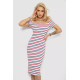 Платье в полоску, цвет бело-красный, 244R536-2.