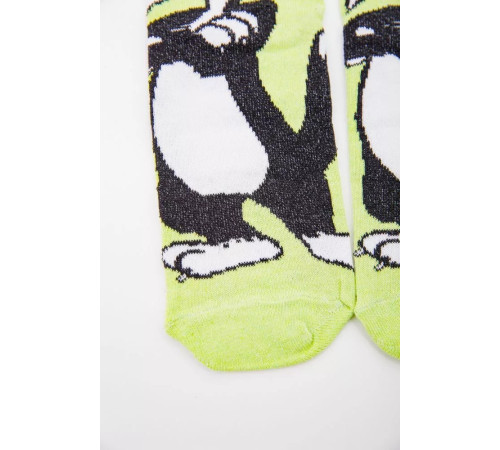 Жіночі шкарпетки, салатового кольору з мультяшним принтом, 167R360