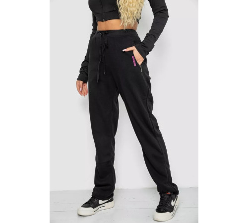 Спортивні штани жіночі на флісе, колір чорний, 244R5173