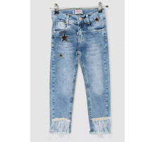 Джинси для дівчаток, колір темно-блакитний, 247R1823