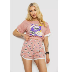 Пижама женская с принтом, цвет персиковый, 243R15421.