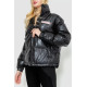 Куртка жіноча демісезонна екошкіра, колір чорний, 243R201