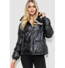 Куртка жіноча демісезонна екошкіра, колір чорний, 243R201