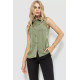 Блуза без рукавів однотонна, колір хакі, 102R068-4