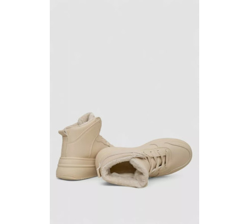 Кросівки жіночі зимові на хутрі, колір бежевий, 248RAM01