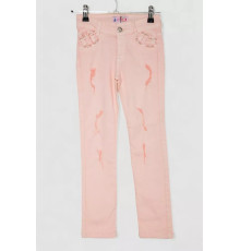 Джинси для дівчинки, колір персиковий, 247R10041