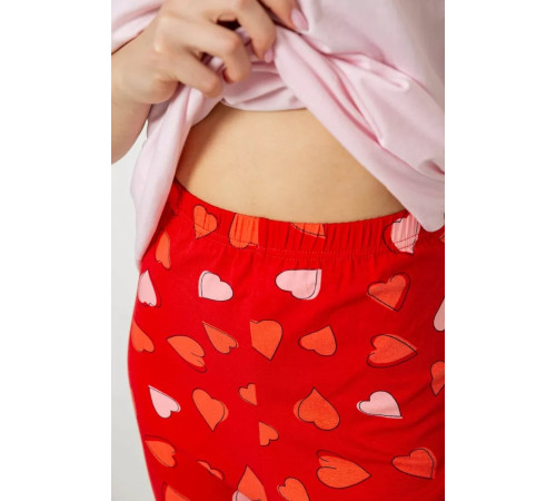 Жіноча піжама з принтом, колір рожевий, 243R1602-010