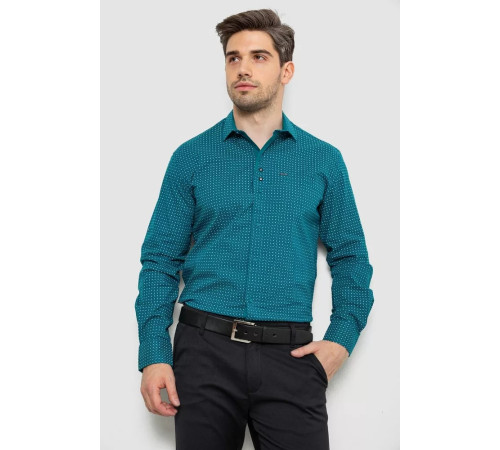 Сорочка чоловіча з принтом, колір зелений, 214R7468