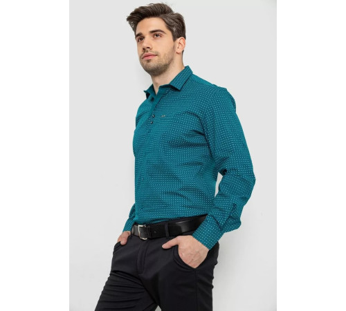 Сорочка чоловіча з принтом, колір зелений, 214R7468