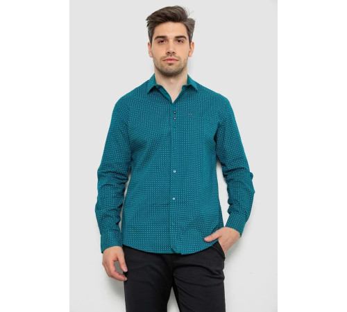 Сорочка чоловіча з принтом, колір зелений, 214R7468