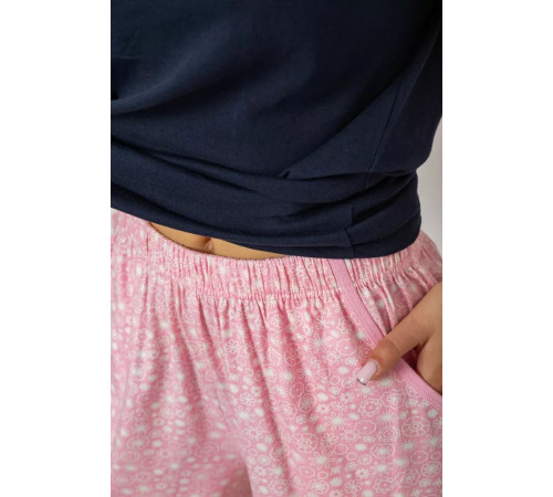 Піжама жіноча з принтом, колір синій, 243R10364