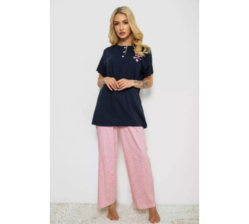 Піжама жіноча з принтом, колір синій, 243R10364