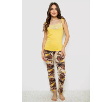 Женская пижама с принтом, цвет желтый, 243R1484-029