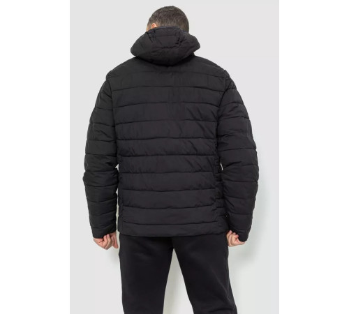Куртка чоловіча демісезонна з капюшоном, колір чорний, 234R88984