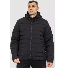 Куртка чоловіча демісезонна з капюшоном, колір чорний, 234R88984