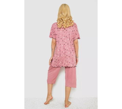 Женская пижама с принтом, цвет пудровый, 243R7024