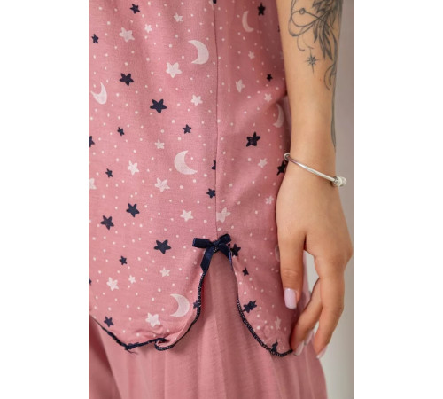 Женская пижама с принтом, цвет пудровый, 243R7024