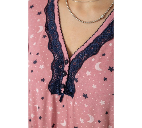 Женская пижама с принтом, цвет пудровый, 243R7024