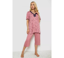 Женская пижама с принтом, цвет пудровый, 243R7024