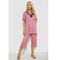 Женская пижама с принтом, цвет пудровый, 243R7024