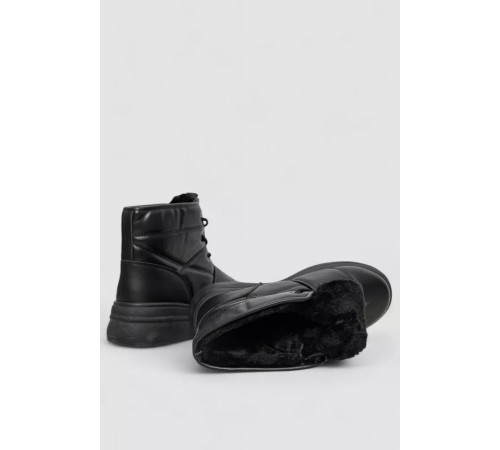 Черевики зимові жіночі на хутрі, колір чорний, 248RAM017