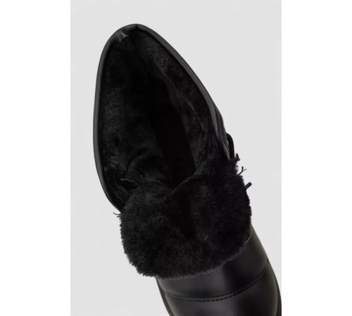 Черевики зимові жіночі на хутрі, колір чорний, 248RAM017