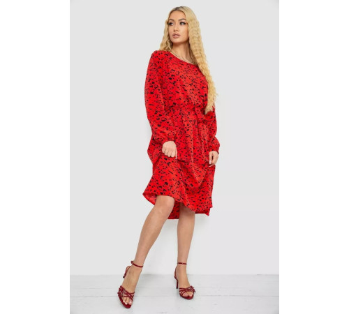 Сукня з принтом софт, колір червоно-чорний, 214R0226-8
