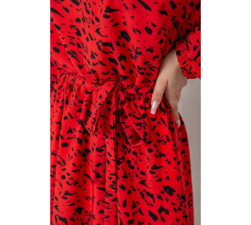 Сукня з принтом софт, колір червоно-чорний, 214R0226-8