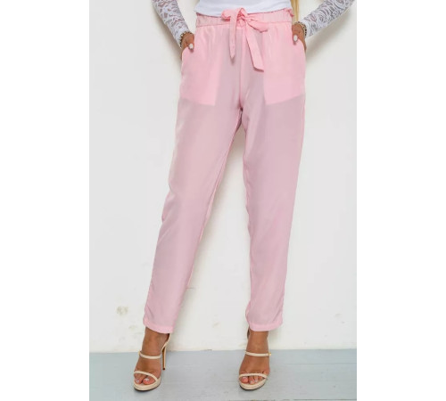 Брюки женские шифоновые, цвет розовый, 244R285